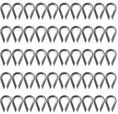 Ditale robusto da 0,3 cm per fune metallica in acciaio a forma di cuore, design antiruggine per accessori per hardware da costruzione, anelli triangolari in acciaio inossidabile