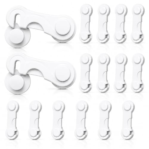 16PCS Cerradura De Seguridad Para Muebles, Cerradura Para Cajones Pequeña, Protección Infantil Para Armarios Y Cajones, Dispositivo De Seguridad Infantil Reutilizable, Fácil De Instalar Y Durable