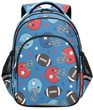 Mnsruu Sac à dos léger avec casque de football américain pour filles, sac d'école primaire pour enfants, taille M