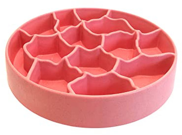 20cm langsames Futter Hundenapf, langsames Futter Schüssel, Katzennapf, Anti-Schlucken, geeignet für kleine und mittlere Hunde und Katzen. (Rosa, B)