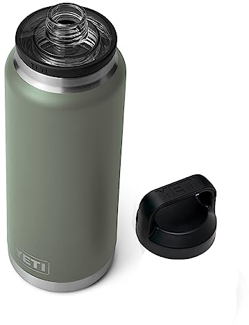 YETI Rambler, Vaccum Insulated Stainless Steel Bottle with Chug Cap, Camp Green, 36oz (1065ml)