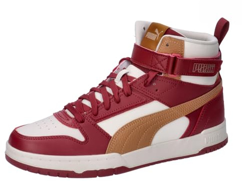 PUMA Unisex RBD Game Sneaker, Alpine Snow-Caramel Latte-Intense Red, 43 EU