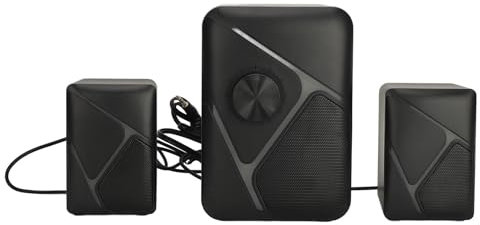 Goshyda 2.1 Computer Speakers, USB Powered Desktop Speakers with Subwoofer, Wired 2.1 Multimedia Speaker System with RGB Lights, AUX in, for TV Computer Phone