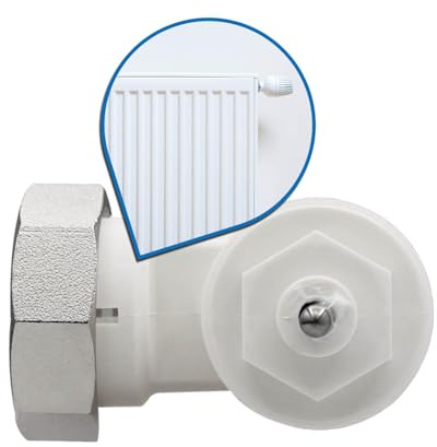 kör4u Winkeladapter Schraubverbindung M30 x 1,5 mm, weiß, für Oventrop, links- und rechtsseitig montierbar