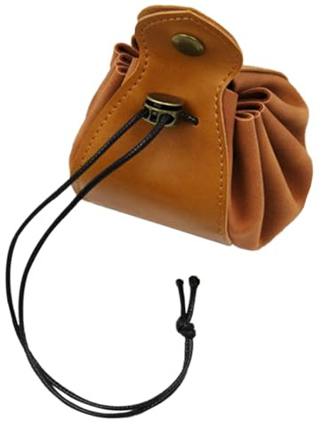 VICASKY Borsa Portatile per Dadi Marrone in Pu Chiusura Facile, Custodia Compatta per Dadi da Gioco e Monete, Accessorio Gaming per Tavolo e Viaggi