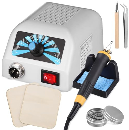 Operitacx Professional Pyrography Wood Burning Tool Kit with Adjustable Temperature Pen and Multiple Tips for Detailed Engraving Embossing on Wood Leather and Paper