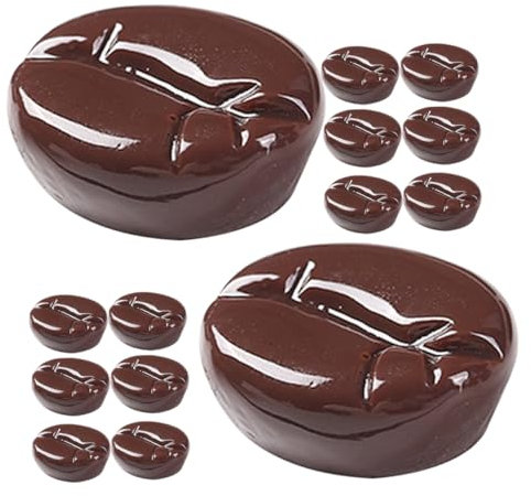 YARNOW 20Pcs Artificial Coffee Beans Fake Resin Decor for DIY Crafts Restaurant Cafe Decoration Realistic Imitation Food Model Coffee Beans Accessory for Creative Projects