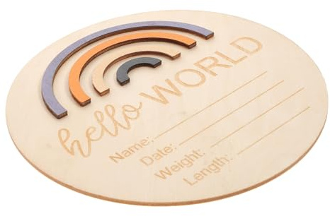 LOEFLIFA Wooden Cards Lightweight Photo Prop for Newborn Months Announcement Nursery Decoration Gift for Parents