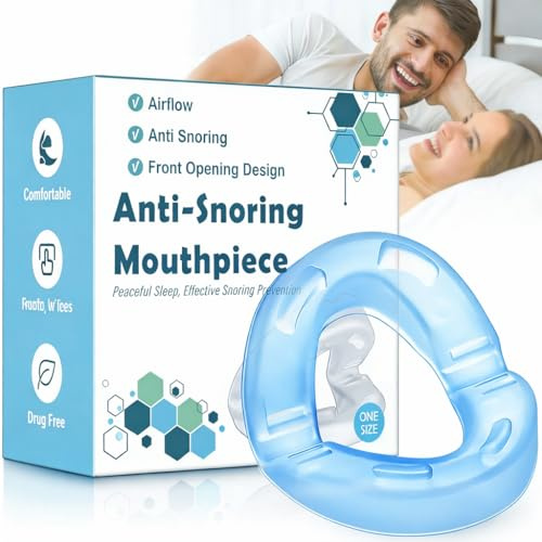 AIOUTGOGO Anti Schnarch Schiene | Schnarchstopper gebrauchsfertig | Schnarchschiene mit 180° offenem Frontdesign | gegen Schnarchen für besseren Schlaf - Mattblau