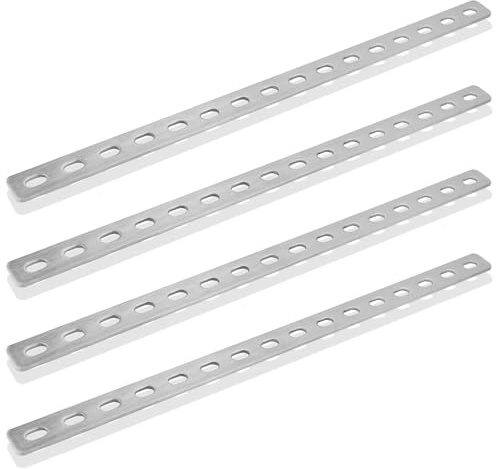 WPPQWP Fästelement i rostfritt stål 4-pack 408 x 24 x 3 mm, träförbindare Metall hålplatta Plattjärn för möbler Skåp (4, 408 x 24 x 3 mm)