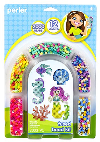 Perler - Mermaid Activity Kit - Fused Bead Kit Beads for 6 Plus - Arch Blister - 12 Magical Projects - 2000 Beads - Kids Toys