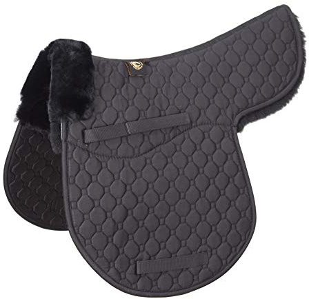 Merauno Selle de selle en peau d'agneau véritable et coussin polyvalent avec fourrure d'agneau véritable et coton matelassé