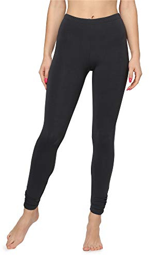 Merry Style Damen Lange Leggings Sportleggings aus Viskose mit Raffung Hohe Taillie MS10-345(Graphite, S)