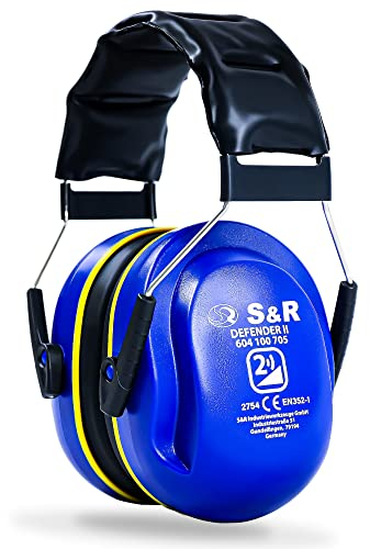 S&R Casque Anti Bruit Casque de Protection Auditive pour Chantier, Études, Jardinage, travail, sport. Certifié en France