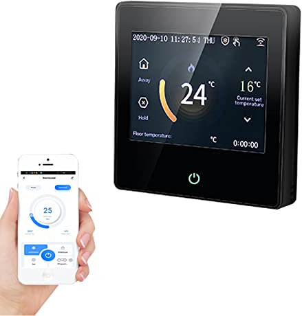 Qiumi Thermostat WiFi intelligent avec écran couleur de 3,5 pour chauffage de chaudière à eau/gaz, fonctionne avec Google Home 3 A 95 ~ 240 V AC