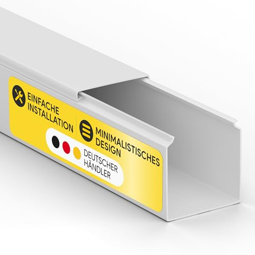 Kabelkanal aus hochwertigem PVC weiß Kabelleiste 2m - 1 Stück - 60x60mm