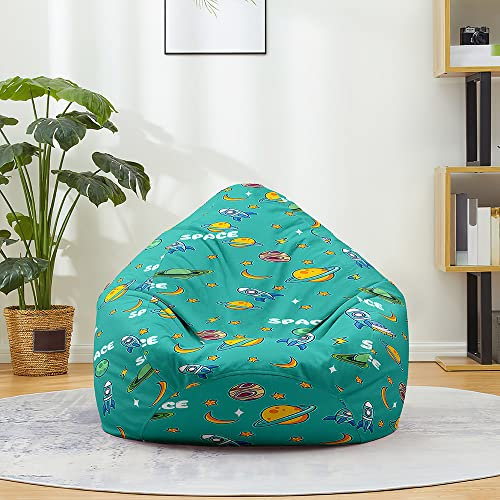 Odot Sitzsack ohne Füllung für Kinder,Karikatur Gemütlicher Sitzsack Sofa Kuscheltier Aufbewahrung Sitzsack Bezug Mädchen Klein Beanbag Chair Sitzsäcke Sitzsackbezug (80x90cm,Raum)