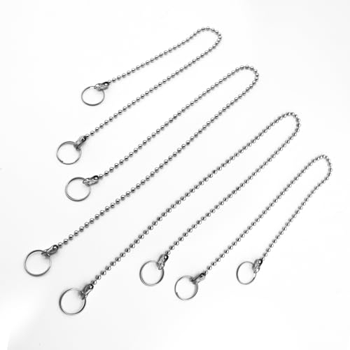 DOJA Barcelona | Catenella Lavandino | 4 Pezzi | 380mm e 270mm | Catena a Palline Universale | Con Anello | Bagno, Cucina | Catena per Tappo Vasca, Catenella Tappo Lavello, Catena Tappo di Scarico