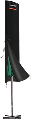 HEIMUNI Copri Ombrellone da Giardino, Copertura Ombrellone da Giardino con Cerniera, Copertura per Ombrelloni Telo Cappuccio Parasol per Esterno, Anti-UV, 420D Oxford, 160x30/30cm