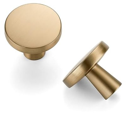 HOME EDIT 10 Pack Champagne Bronze Cabinet Knobs Zinc Round Knobs for Kitchen, Bathroom, Closet, and Dresser