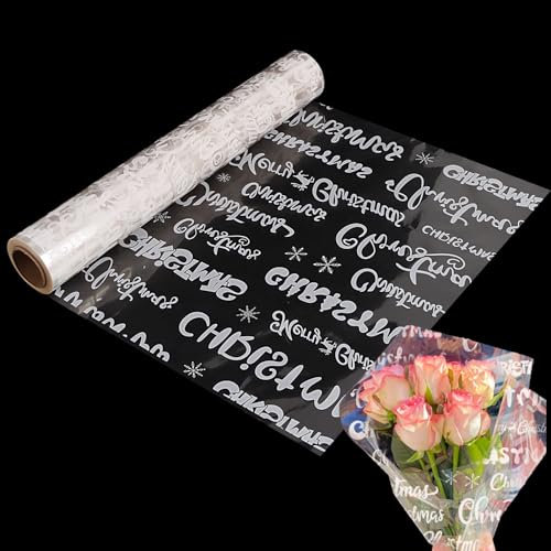 VEYLIN 80CM×30M Geschenkfolie transparent,3 Mil Cellophan geschenkpapier rolle,Durchsichtiges Geschenkpapier Weihnachten Für Blumen, Geschenke, Geschenkblues, Süßigkeiten Verpackungen