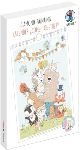 URSUS 43550000F - Diamond Painting Calendrier Come Together, Calendrier de Bricolage avec Pierres en Diamant à Personnaliser, Calendrier Mural avec Reliure à Spirale