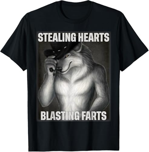 Stjäla hjärtan och explodera husdjur Alpha Wolf rolig t-shirt bekväm klassisk sport T-shirt sportkläder för löpning strand fitness