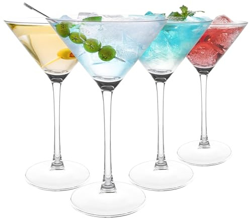 MUXHEL Martiniglas set om 4, 250 ml martiniglas, cosmopolitan glas, martini-glassset, party dricksglas, för hem, fester & co