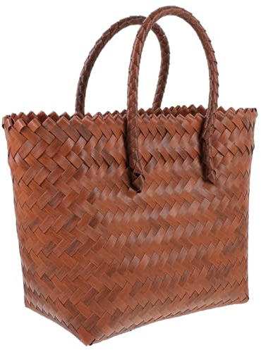 Zerodeko Vintage Handflätad Korgväska i Pp-material med Hållbart Handtag för Shopping Fruktförvaring och Heminredning Slitstark och Lätt att Bära för Vardagligt Bruk och Strandutflykter