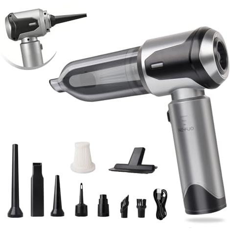 Nefuo Handheld Car Vacuum Cleaner, 22000Pa High Power Hand Held Vacuum Cordless, 9-in-1 Car Vacuum Portable Cordless, 120W Handheld Vacuum with Multi-Nozzles for Auto, Home, Office, Pet