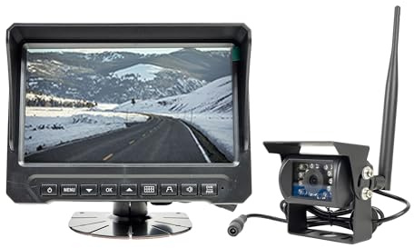 PNI TRK501 Caméra de recul sans Fil et Moniteur LCD avec Fonction DVR, Fente pour Carte Micro SD, LED Infrarouge, pour camions