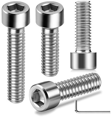 Ezitruz M4x6 mm Viti a Testa Cilindrica, 40 Pezzi Viti a Testa Cilindrica con Esagono Incassato, Bulloni Acciaio Inox DIN 912 Bullone Filettatura Totale con Chiave a Brugola per Riparazione Mobili