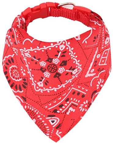 Chiens de Mode Bandana Foulards Ajustable pour Chiot Petit Chien Chat (M, Rouge)