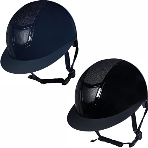 HKM Herren Shiny Diamond Reithelm, Schwarz, S