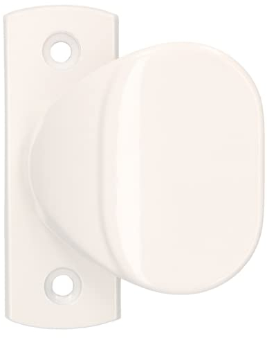 KOTARBAU® Pomo de puerta, Pomo de bola con placa rectangular, Tirador redondo de puerta, Recubierto de polvo, Blanco, Pomo fijo, Agarre cómodo