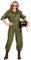 Widmann - Kostüm Kampfjet-Pilotin, Overall, Flieger Ass, Uniform, Karneval, Motto-Party & 6861C - Pilotenbrille mit getönten Gläsern, Pilot, Flugbegleiter, Motto-Party, Karneval