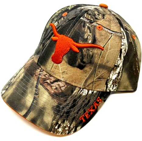 Texas Longhorns Maskottchen Logo Frost Camo Curved Bill Adjustable Hat, Grün, Braun und Orange, Einheitsgröße