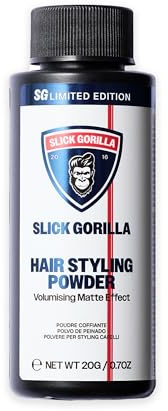 Slick Gorilla Polvo de Peinado de Fútbol Edición Limitada para Hombre 0.70 oz – Polvo de Textura Mate – Fijación de 24 Horas – Aporta Volumen, Agarre y Forma – Producto de Peinado Ligero