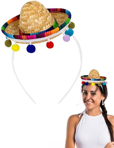 Cinco De Mayo Mini Sombrero Headbands with Fiesta Party Costume Theme