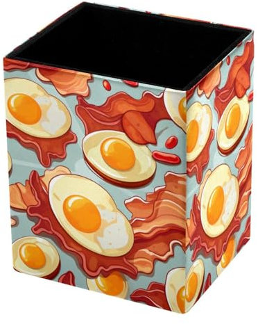 Make-up-Pinselhalter, Stift-Organizer für Schreibtisch, Frühstücksspeck und Eier, Stiftebecher