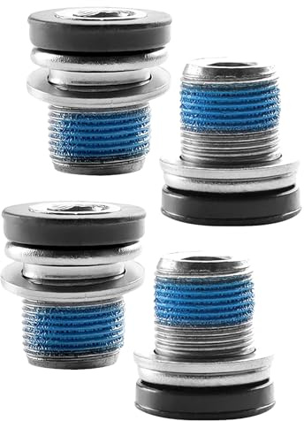 4 tornillos de manivela para bicicleta, M15, tornillos de manivela para bicicleta eléctrica Bosch, piezas de brazo de manivela con anillo de sellado, tornillos de pedalier con bloqueo de tornillo,