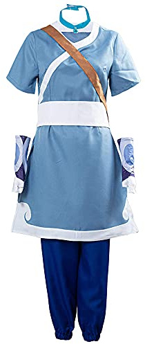 Tongyundacheng Anime Katara/Aang Cosplay Costume Uniform Outfit Full Set for Halloween Party