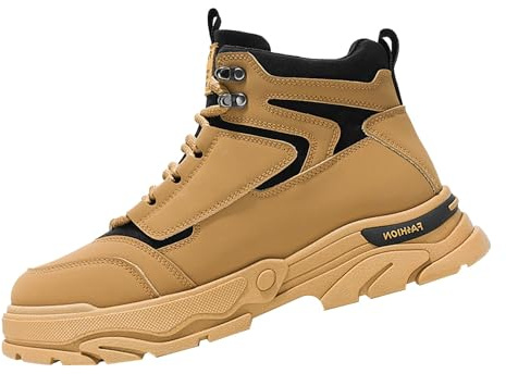 Montante Baskets Homme Chaussures De Randonnée Antidérapant Extérieur Tendances Sneakers Chaussures de Sport Marche Course Confortables 43 Kaki