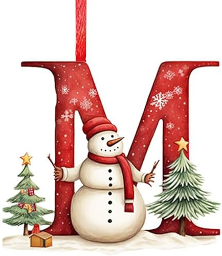 Changtai Weihnachtsdeko Acryl Buchstaben Anhänger Weihnachtsbaumschmuck 2D Personalisierte Weihnachtsbaum Schmuck Anhänger Christmas Tree Decorations für Wohnzimmer Schlafzimmer Auto