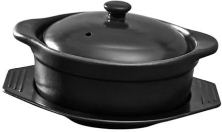 Cabilock Casseruola in Ceramica Pentola Per Stufato Con Coperchio - Pentola Per Zuppa Da Cucina Per Brasare Cucinare Il Porridge - Materiale Ceramico
