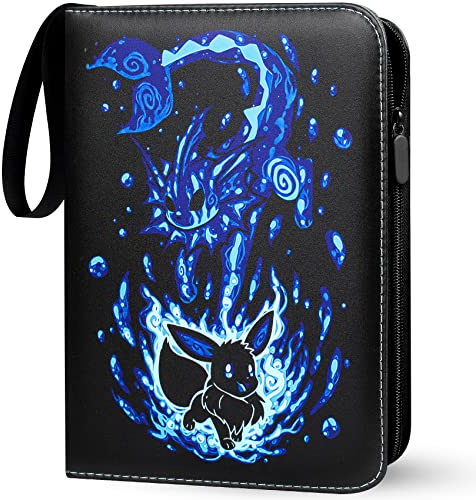 Sammelkarten Album,50 Seiten,400 Karten,Karten Sammelalbum for Pokemon,PU Tragbar Wasserdicht Karten Halter Heft Ordner Buch Album