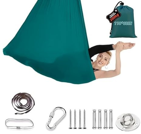 Aerial, set di amaca da yoga, Aerial Yoga Swing Air, max. 200 kg, asciugamano da yoga Aerial, per adulti, esercizi anti-gravità