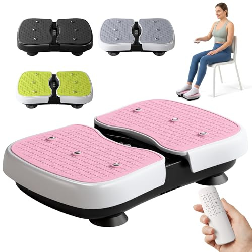 RYGEO Mini Vibration Plate Machine, Leg Waist Workout Vibrating Plate Portable Quiet Percussion Massager for Legs, Waist, Back, Neck Vibration Massager,Buttocks Muscle Stiffness Relief(Pink)