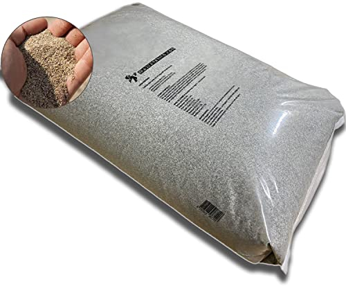 Sabbia per Sabbiatrice 0,3-1,0 mm Sacco da 25 kg - Sabbia Essiccata Vaga per Trattamenti di Sabbiatura su Legno, Ferro, Cemento e Mattone - Granulometria Media, Bassa Umidità