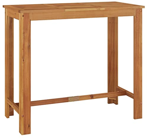 vidaXL Garten Bartisch, Rechteckig Multifunktional Gartentisch, Stehtisch Bistrotisch für Innen Außen, Holztisch Tisch Gartenmöbel, Massivholz Akazie